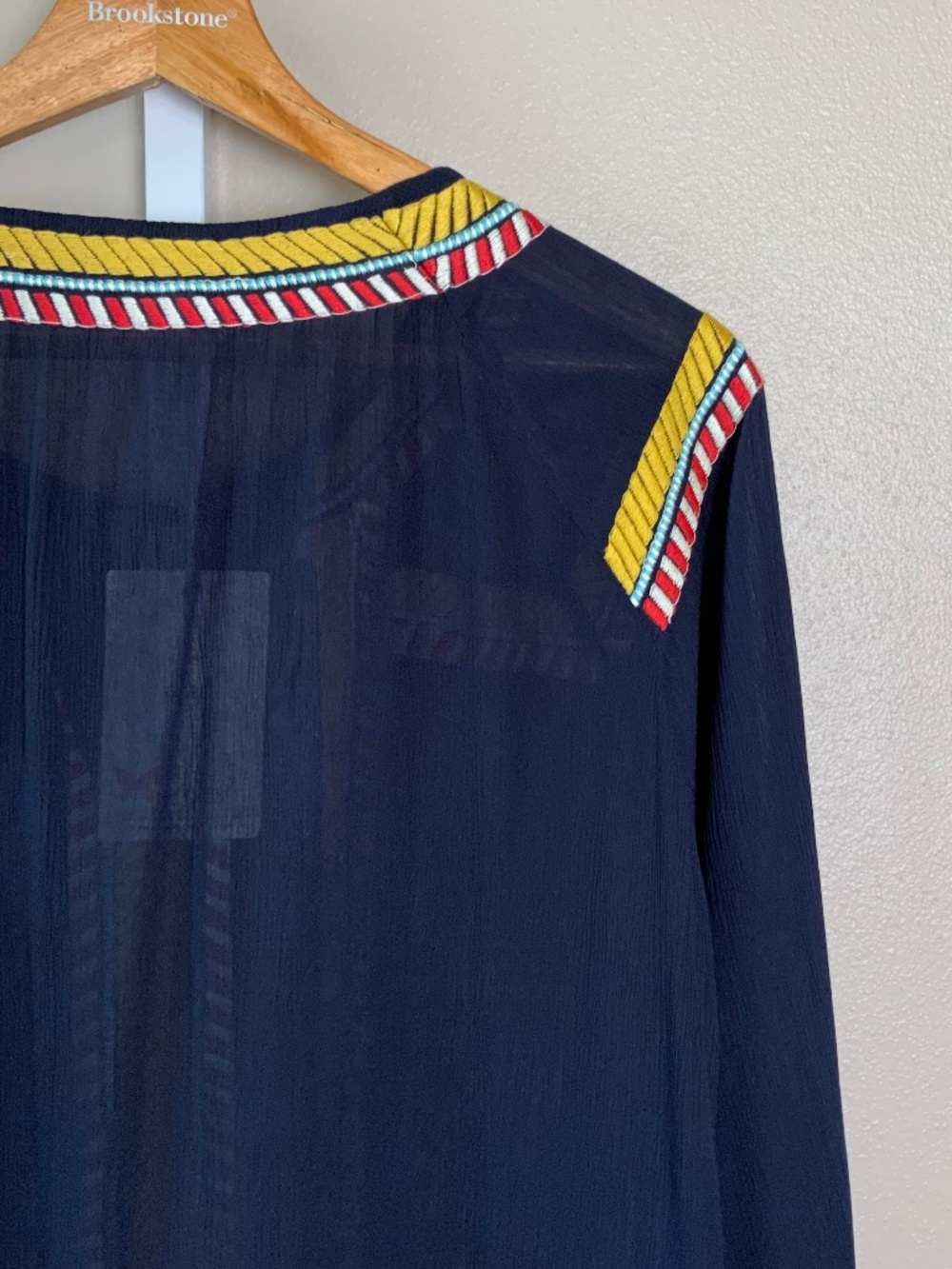 THML Embroidered Tassel Tie 3/4 Sleeve Top - Picture 13 of 16